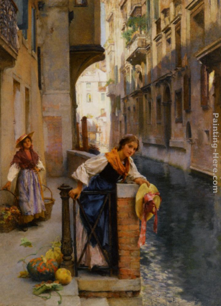 Fruit Sellers from The Islands - Venice painting - Henry Woods Fruit Sellers from The Islands - Venice art painting
